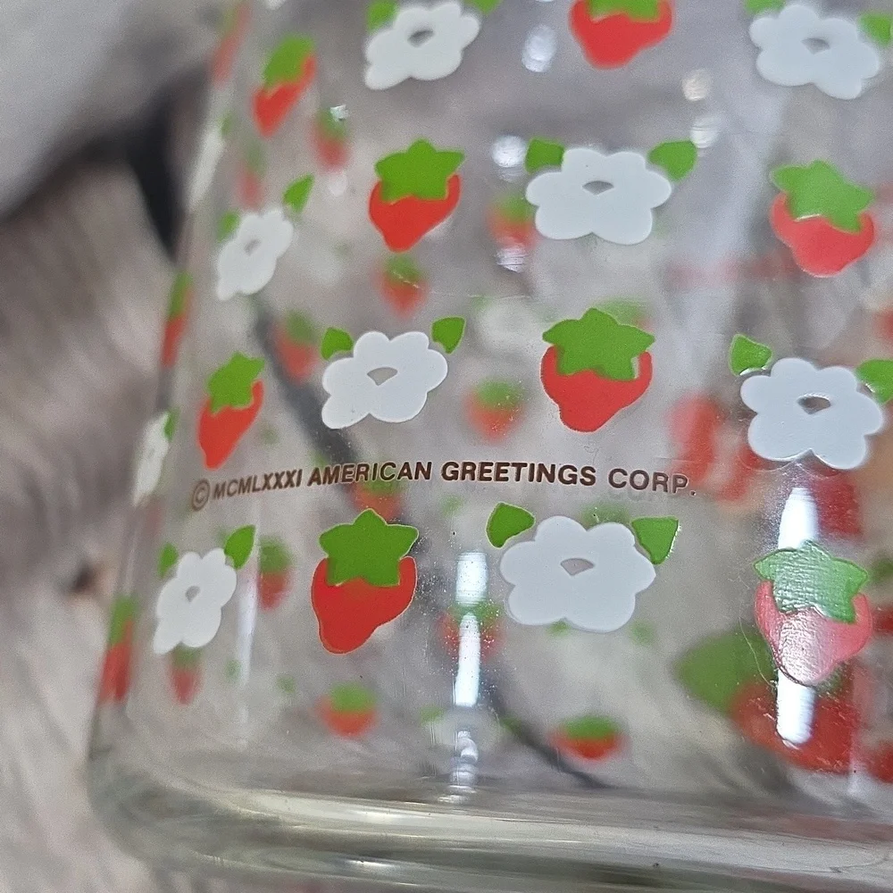Rare Vintage 1980s American Greetings Strawberry Shortcake glass canister jar
